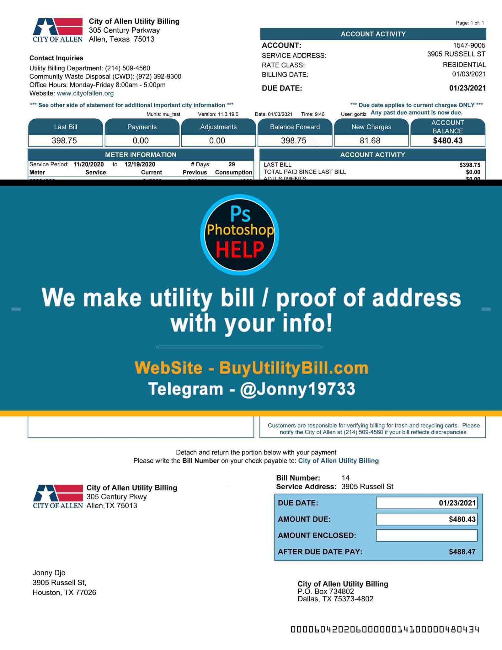 fake-utility-bills-to-print-city-of-allen-water-service-texas