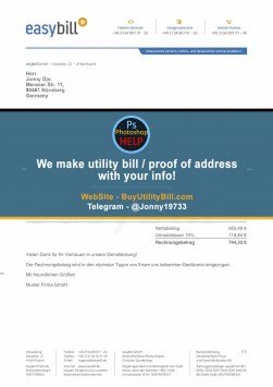 Germany Easy bill Software bill Sample Fake utility bill