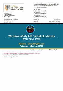 Latvia Kuldigas Service bill Sample Fake utility bill