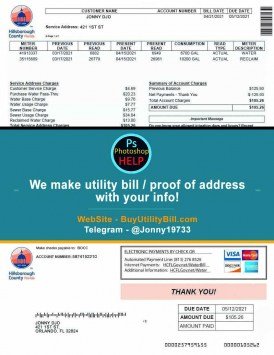 Florida Water Sample Fake utility bill