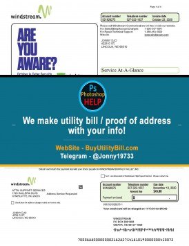Nebraska Windstream for internet and networking Sample Fake utility bill