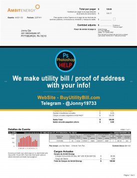 Pennsylvania AmbitEnergy Power Sample Fake utility bill