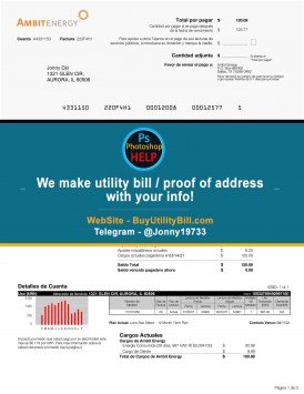 Illinois AmbitEnergy Power Sample Fake utility bill