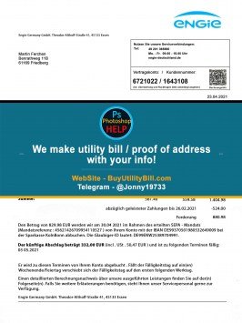 Germany Engie Energy and Gas Sample Fake utility bill