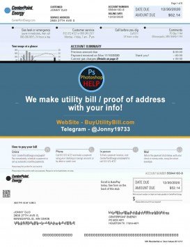 Minnesota USA fake Template for electricity Center Energy Sample Fake utility bill