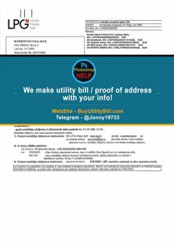 Latvia LPG Gas Sample Fake utility bill