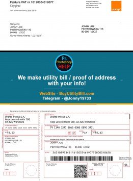 Poland Orange Phone bill Fake Utility bill