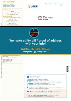 France EDF Electricity bill Sample Fake utility bill