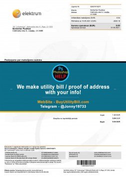 Latvia Electrum Power Sample Fake utility bill