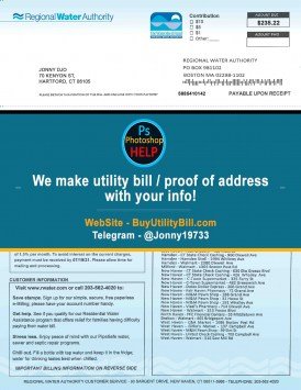 Connecticut Water Authority Sample Fake utility bill