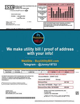 Rec Oklahoma Power Sample Fake utility bill