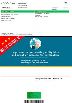 Lithuania AVAD Software Service Sample Fake utility bill