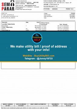 Brazil Service Fake Utility Bill Sample
