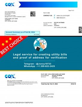 Cox Utility bill Fake Utility bill