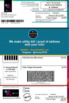 Chile Fake Utility Bill Samples Sample