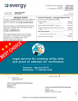Evergy utility bill screenshot – USA electricity example
