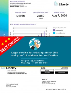 High-resolution Liberty Water document from the USA