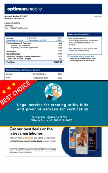 Digital billing form by Optimum Mobile – USA ready