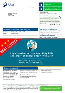 Sample proof of UK address – SSE Energy format