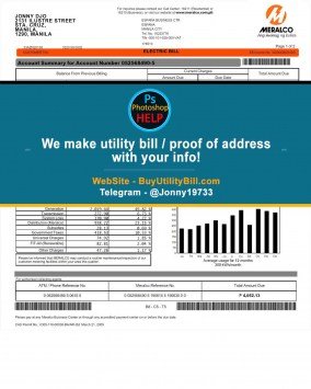 Philippines Fake Utility Bill Fake Utility bill