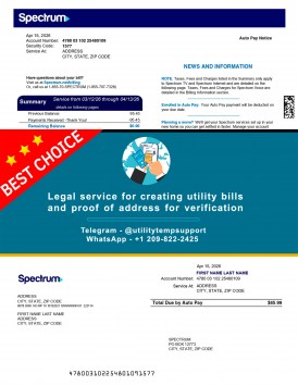 spectrum utility bill template real example